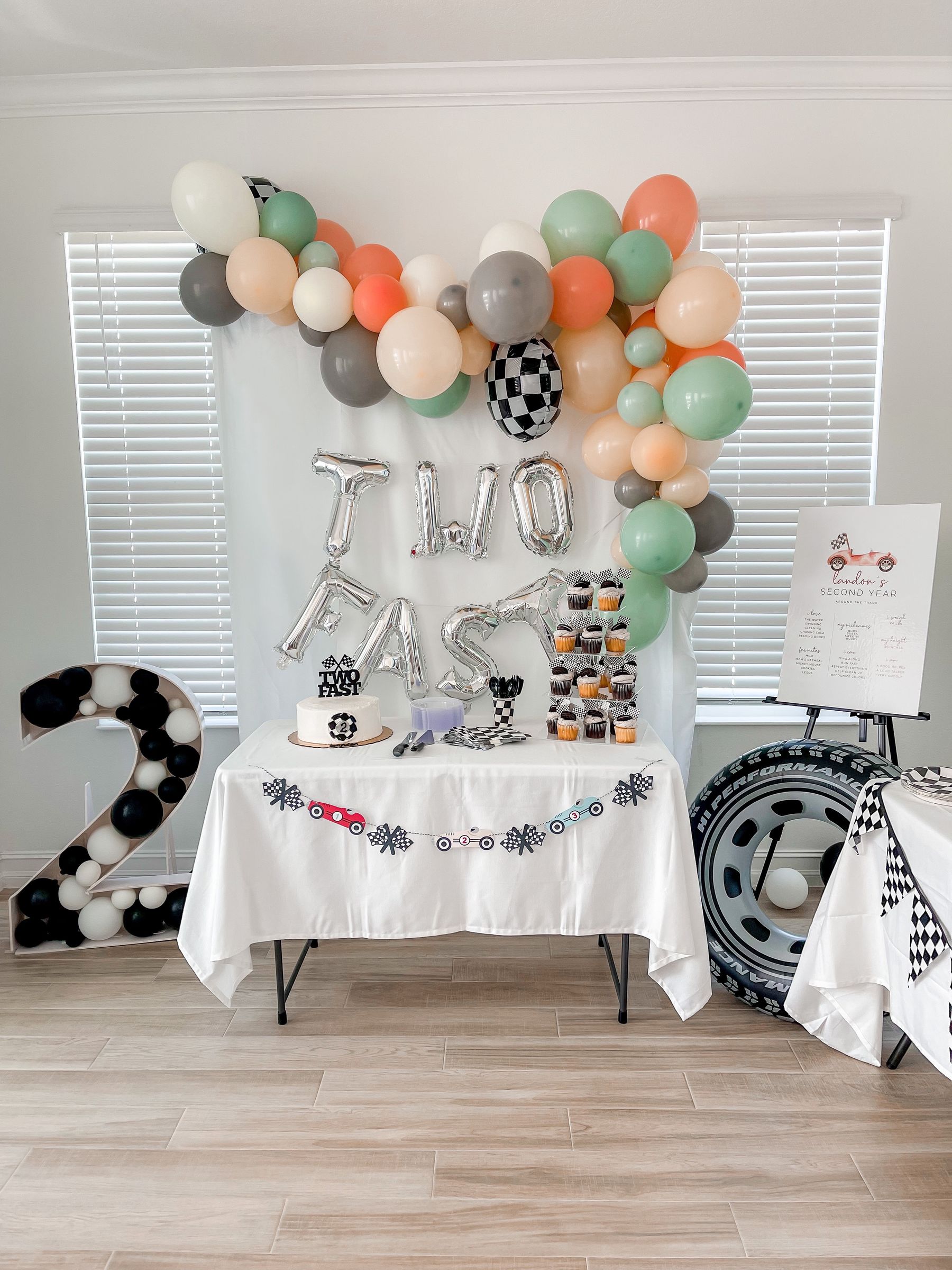 two fast birthday theme decorations